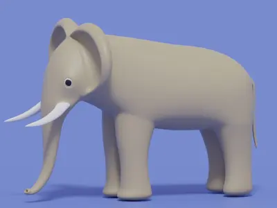 Cartoon Cute Elephant 3D model