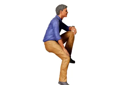 N5 man sitting on the back of pickup truck 3D print model