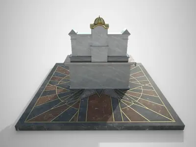 Altar shrine with Lord Jesus on the cross  3D model