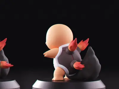 Pokemon - Fire Squirtle 3D print model