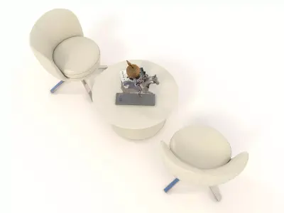 Modern Table and Chair Set 9 3D model