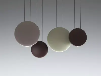 Cosmos pendant light with oval shape hanging from ceiling 3D model