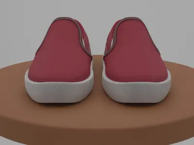 3D Sneakers slip-on model Low-poly 3D model