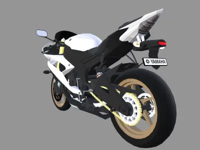 Yamaha R6 Bike Low-poly 3D model