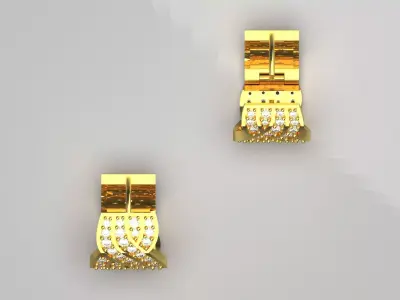 Sparkling Woven Hoop STL 3D jewelry earring model je0055 3D print model