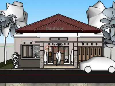 House 10x12m code 410 - Sketchup 3D model