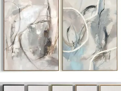 Plaster Two Photo Frame 88 Low-poly 3D model