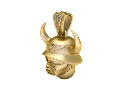 horned helmet pendant 3D print model