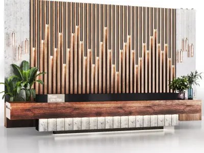 Reception 08 entrance lobby counter Low-poly 3D model