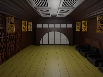 Karate Hall Low-poly 3D model