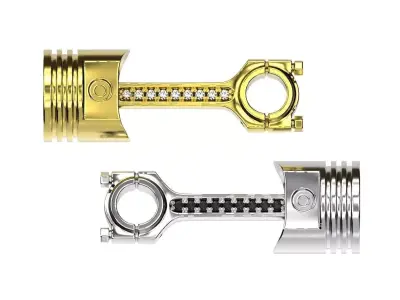 Piston rod gold pendant 3d printable engine necklace stl file  3D print model