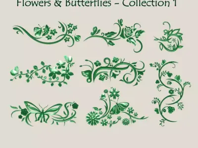 ProArt - Flowers and Butterflies C1 for CNC Print Decor Projects 3D model