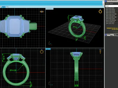 Three Stone Woman Wedding Ring  3D print model
