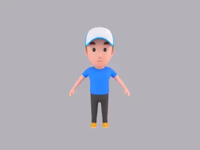  Cartoon Male Character Rigged 010 3D model