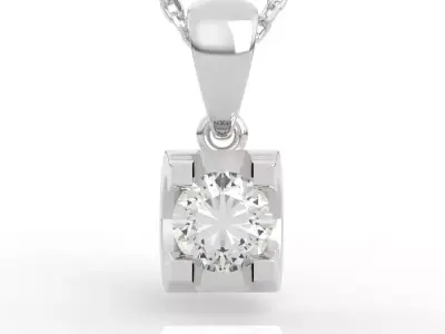 Stunning Modern Diamond Pendant Necklace CAD 3D print model
