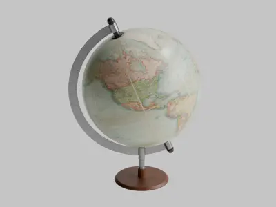 Desk Globe Metal 3D model