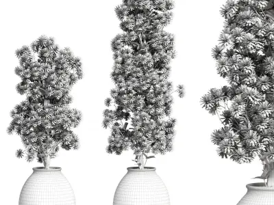 Flowers Set 2 jacaranda tree vase - jacaranda tree vase 3D model