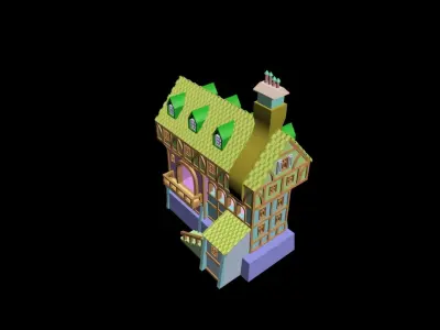 Medieval House 32 3D print model 3D model