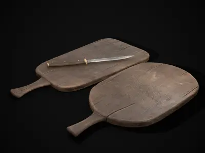 Wooden Cutting Boards Low-poly 3D model