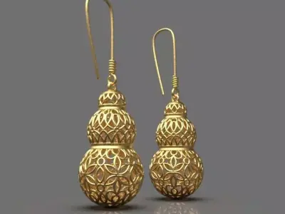 Charm spherical earrings 3D print model