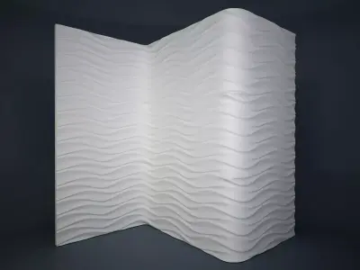 06 WAVES PATTERN WALL Low-poly 3D model
