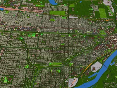 City Saint Paul Ramsey County Minnesota USA October 2020 Low-poly 3D model