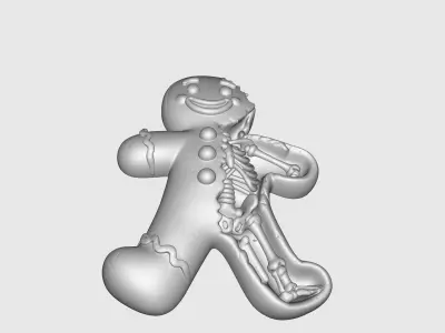 Gingerbread Man Anatomy Creepy and Perfect for Holiday Decor 3D print model