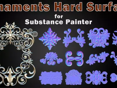 Ornaments Hard Surface for Substance Painter Low-poly 3D model