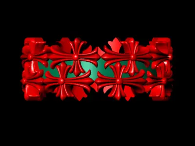 chrome heart ring full size 3D print model