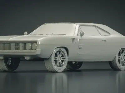 1969 Dodge Charger 500 Hemi Maya 3D Model 3D model