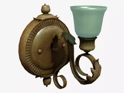 Antique Wall Lamp Low-poly 3D model