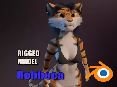 Rebecca Anthro Tiger 3D model