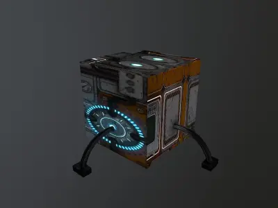 Sci-Fi  Energy Cube Free low-poly 3D model