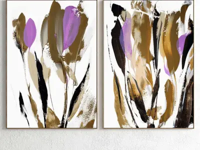 Plaster Two Photo Frame 165 Low-poly 3D model