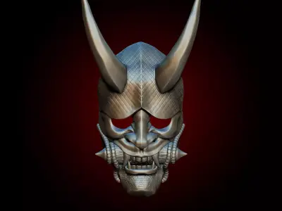 japanese hannya oni demon mask 3D print model