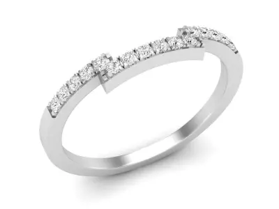 AV 543 Diamond Ladies Stackable Band Guard Ring 3D print model