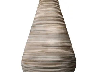 Scandinavian style Fluted Modern European Nightstand  Table Lamp 3D model