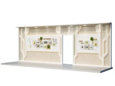 Kindergarten school corridor layout bar photo wall 3D model