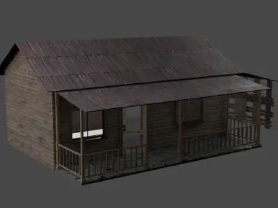 wood house Free low-poly 3D model