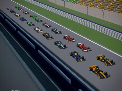 F1 car low poly 3D model by Tincoco
