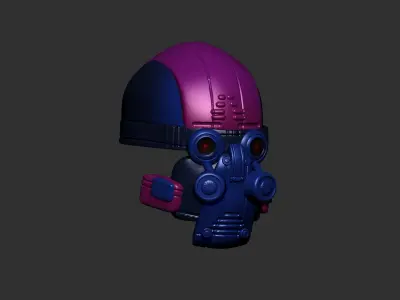 helmet high poly sculpt 3d printable ver 7 3D model 3D model 21