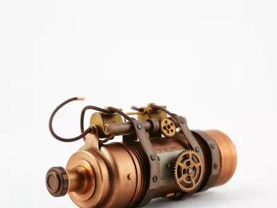 Steampunk Copper Gadget model pack Low-poly 3D model