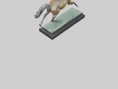 Horse Racing Statue model Low-poly 3D model