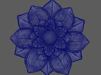 High Poly Lotus Flower 3D Print Model 3D print model