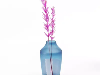 set vases-No4- Glass blue Vase Free 3D model