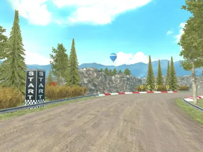Race Rally Track Road Environment  Pack For Mobile Games Unity3d Low-poly 3D model