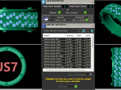  Cuban-style eternity rings 3D print model