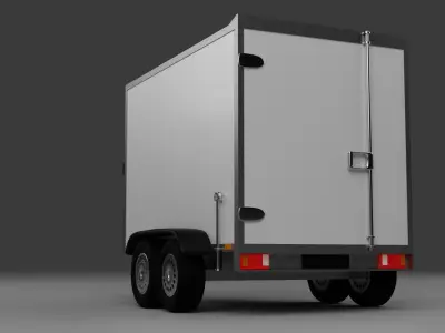 Car Trailer closed Koffer PKW Anhanger 3D model