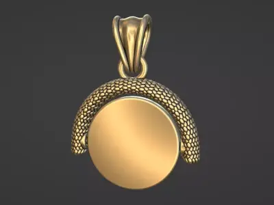 custom weave spinning pendant w fluted bail 3D print model