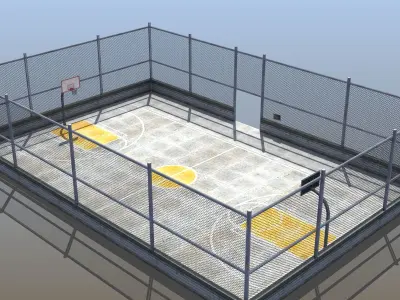Neighborhood Basketball Court 3D model